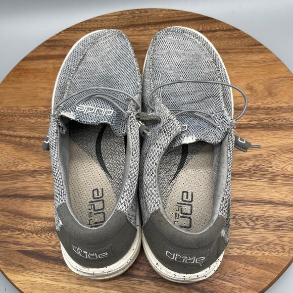 Hey Dude Wally Shoes Mens Size 14 Free Light Grey Slip On Loafers Comfort - Picture 5 of 8